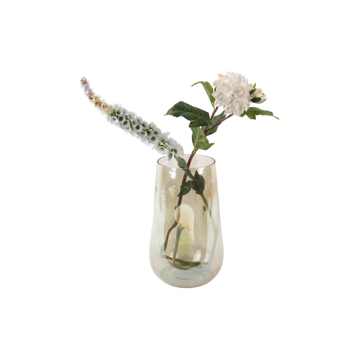 Vaas glas organische vormen met bloemen