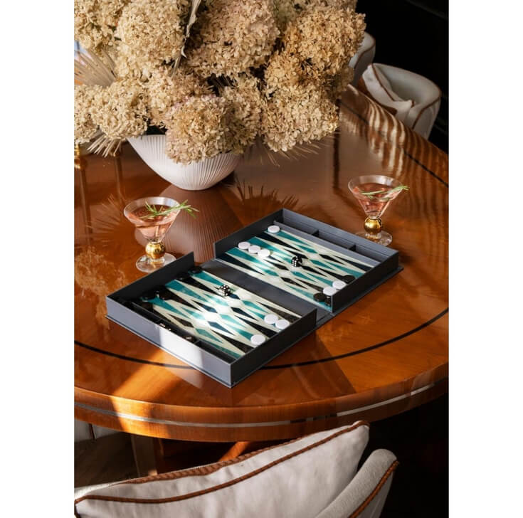 luxe backgammon decoratief geopend