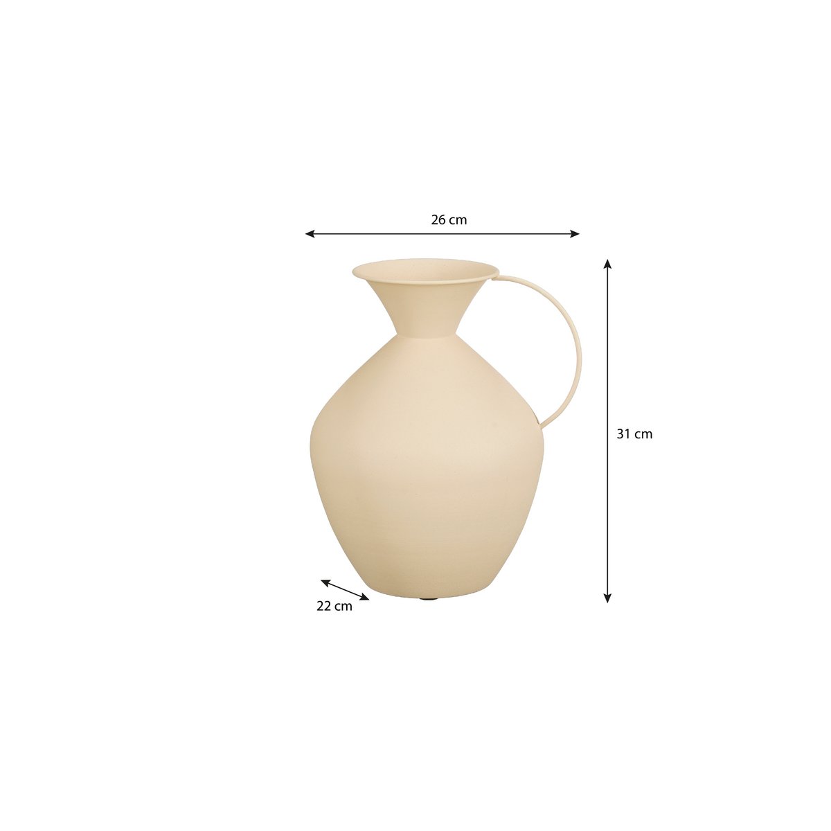 Beige vaas afmetingen