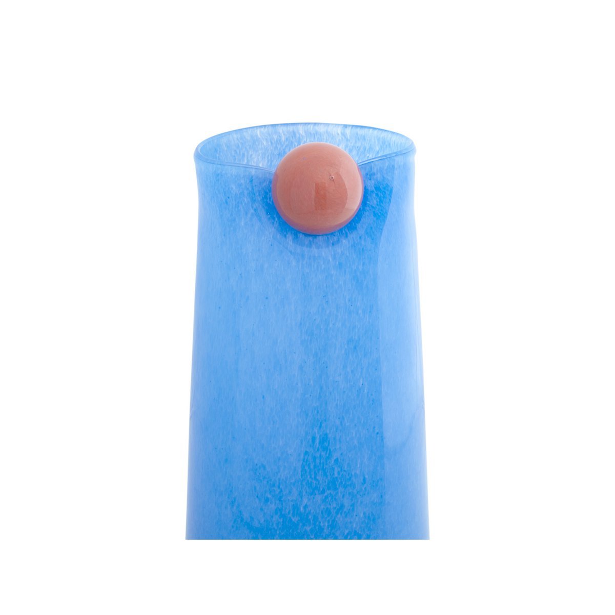 Blauwe vaas glas met stip