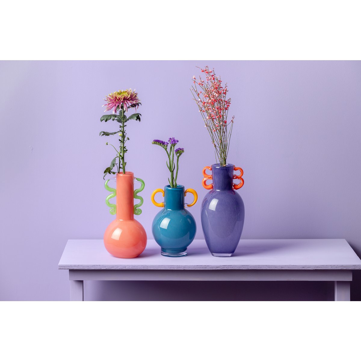 Vaas Blauw Glas meerdere vazen