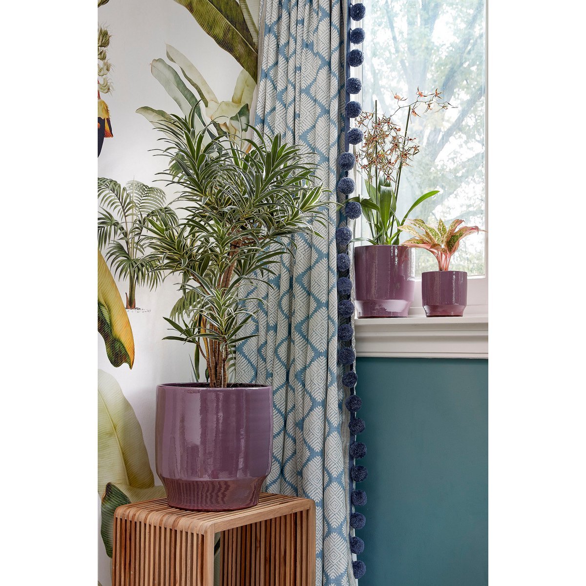 Plantentafel hout met bloempot