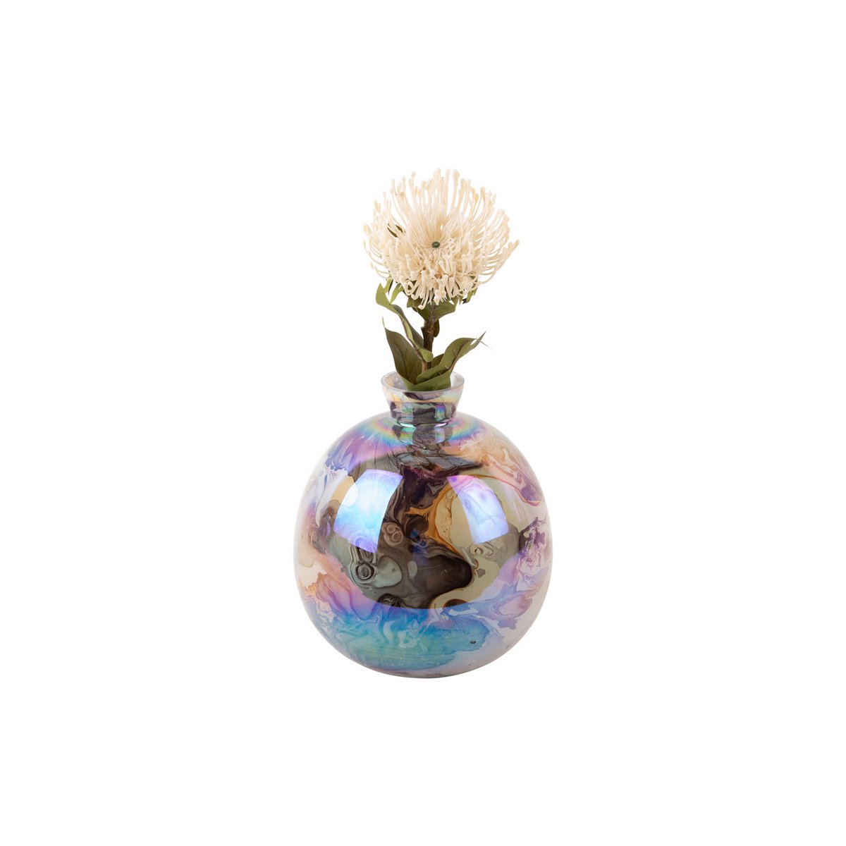 Vaas met verschillende kleuren met bloem