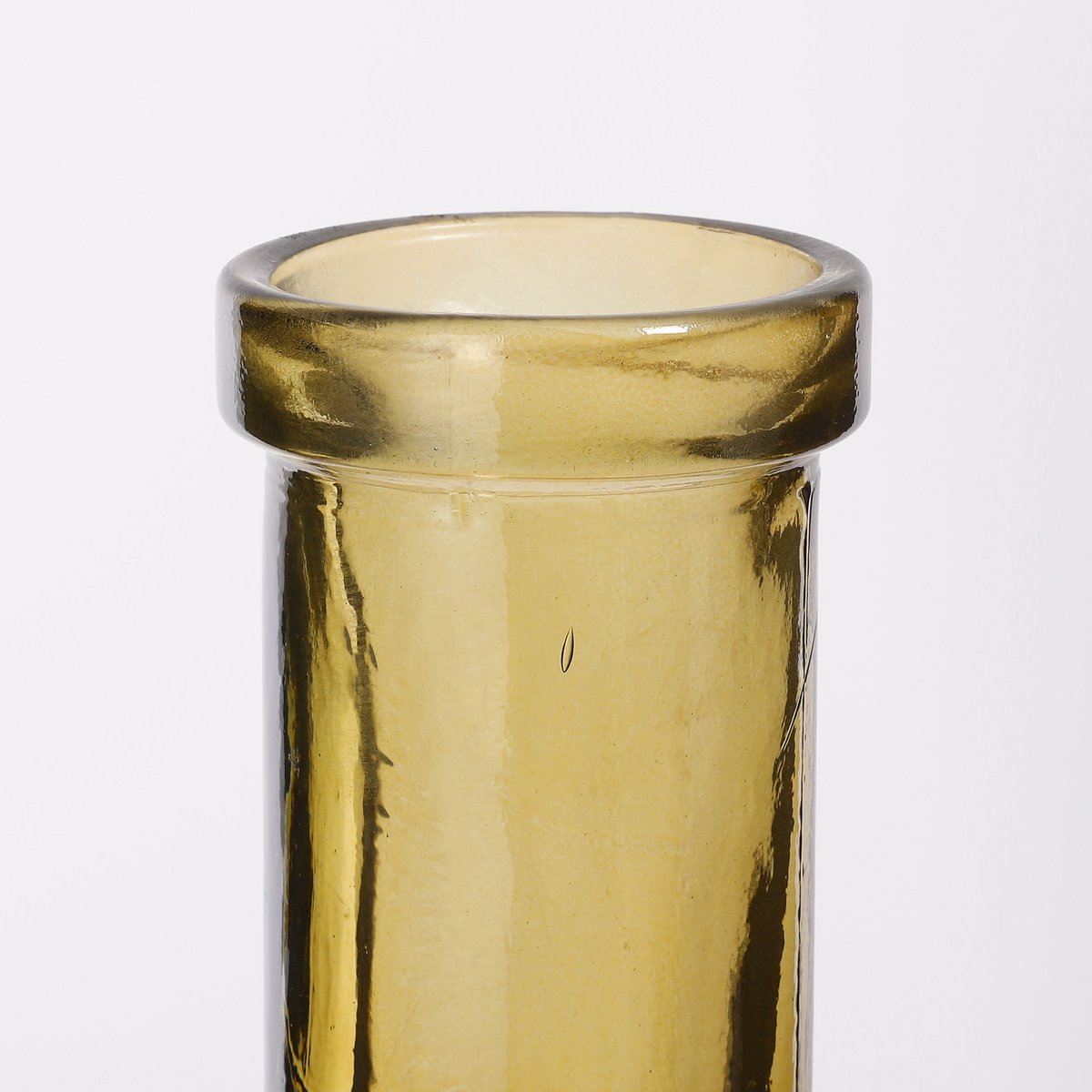 Gerecyclede gele fles bovenkant