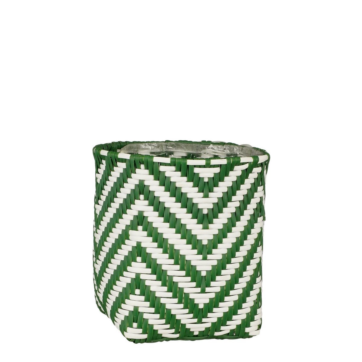 Groen witte plantenmand middel