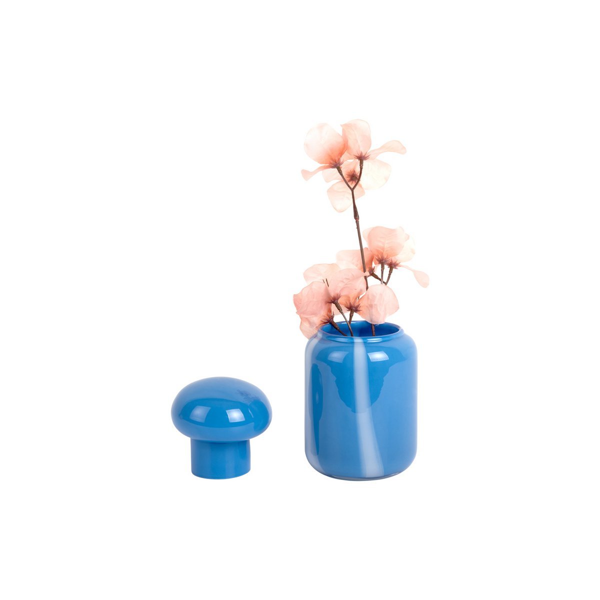Vaasje blauw met bloem