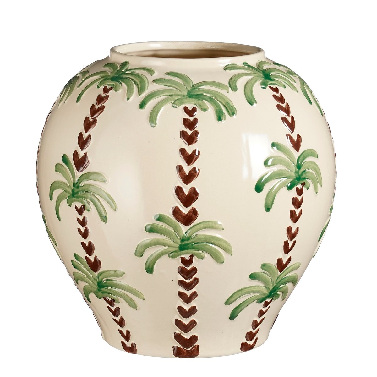 Witte vaas met palmbomen