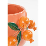 bloempot met granaatappels zijkant