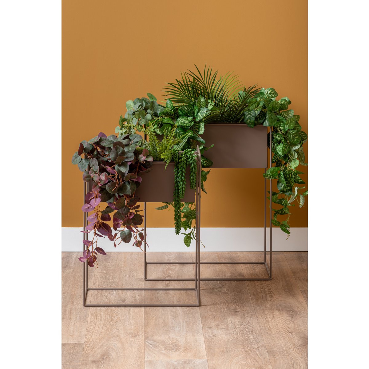 Smalle plantenbak set met planten