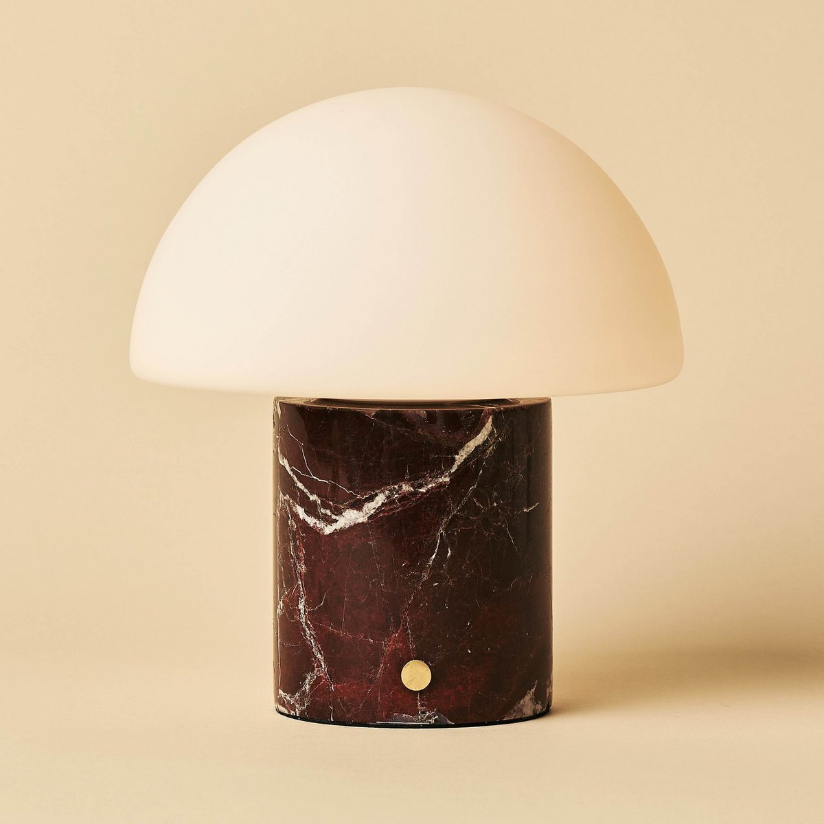 Lamp rood marmer glazen kap