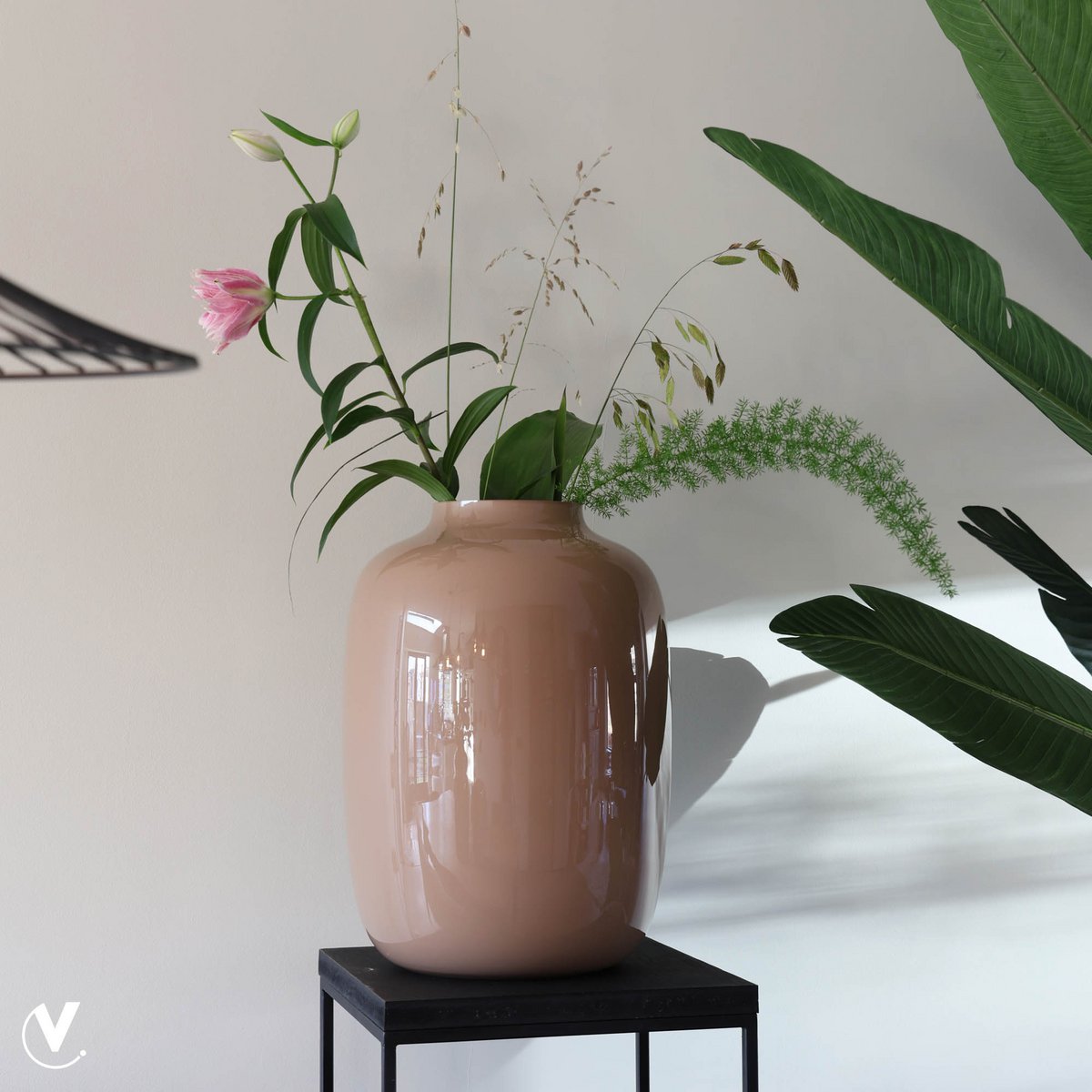 Beige vaas met takken