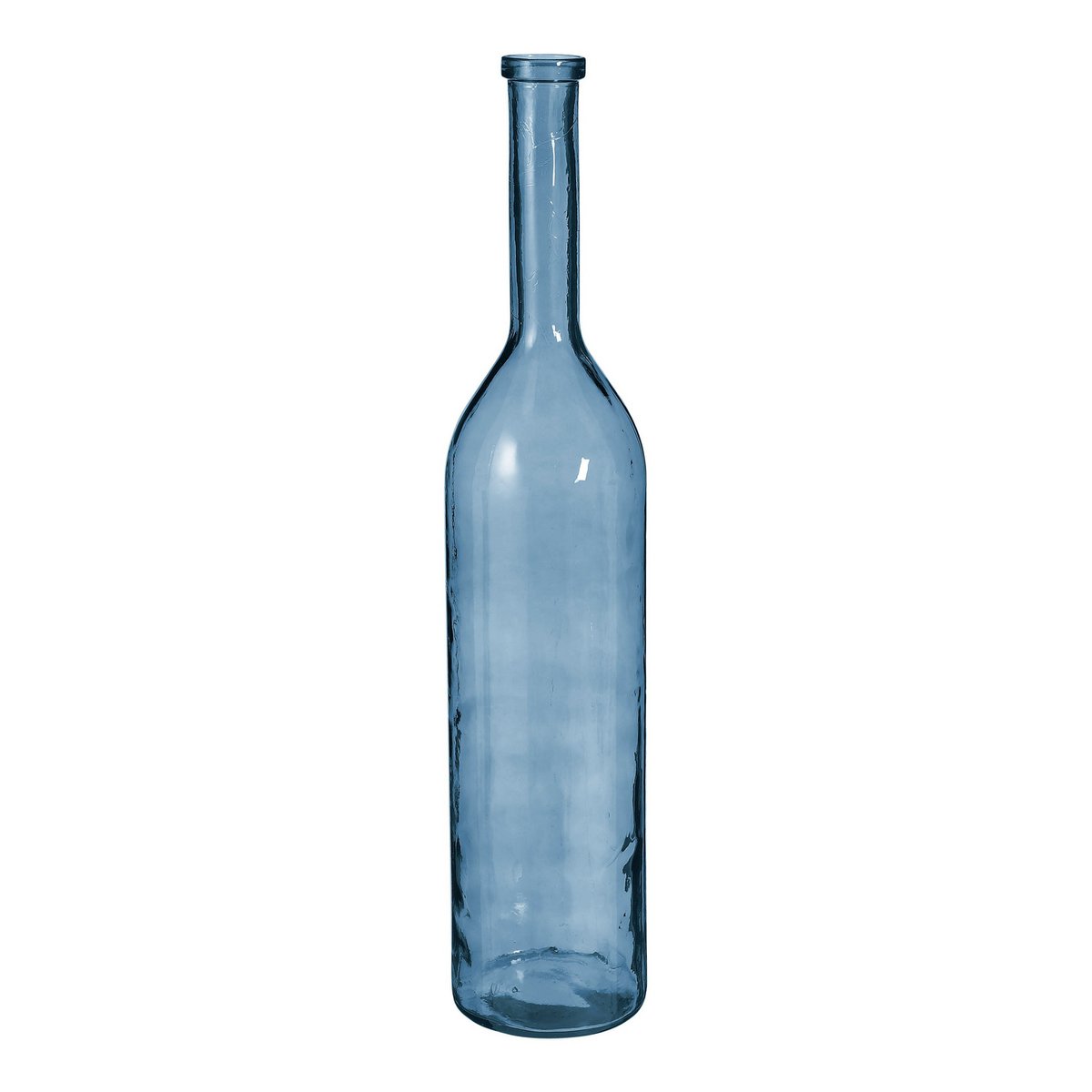 Blauwe vaas in fles vorm
