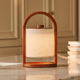 Draagbare houten lamp