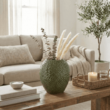 Platte Vaas met bloemen