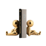Boekensteun astronaut goud 2 stuks