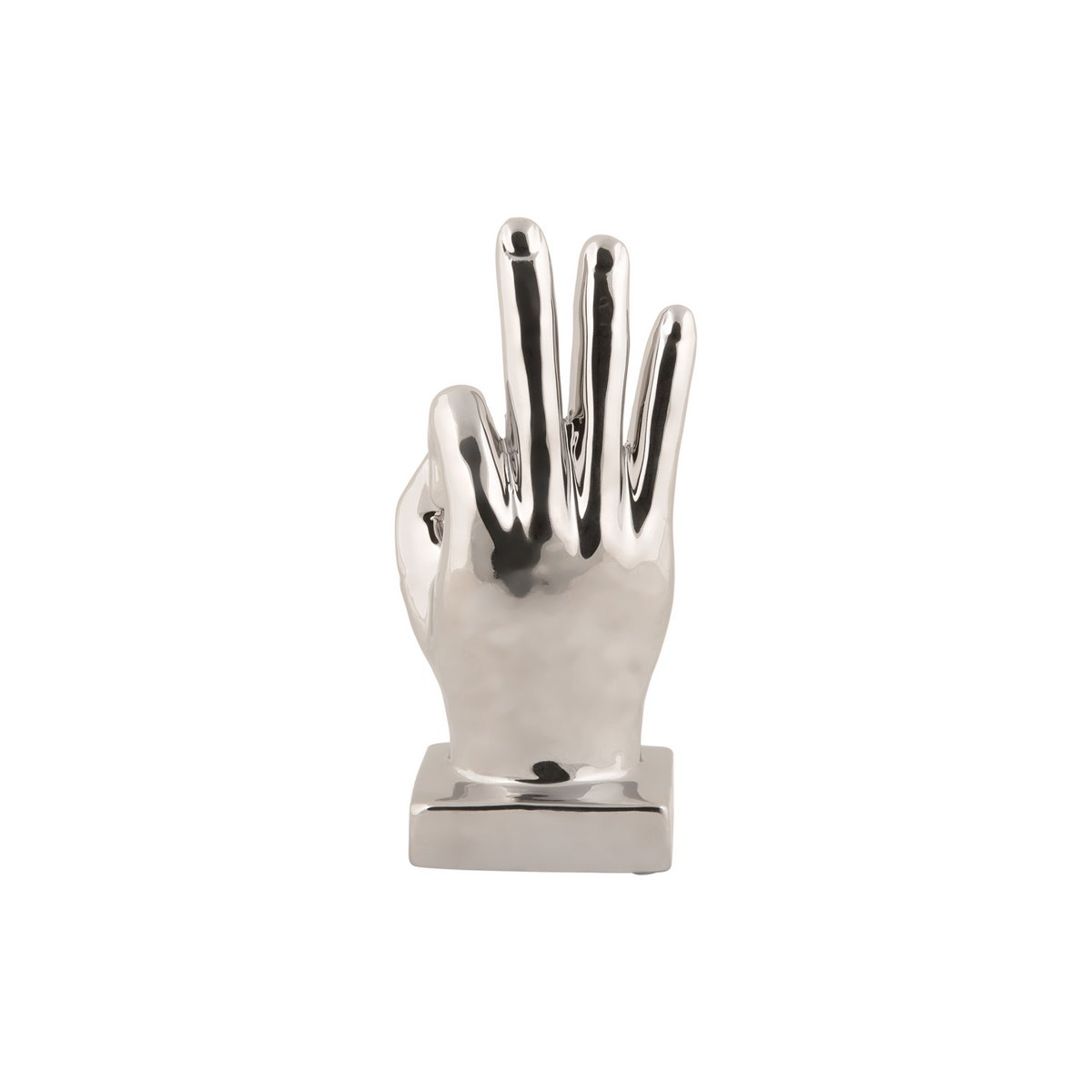 handgebaar standbeeld zilver