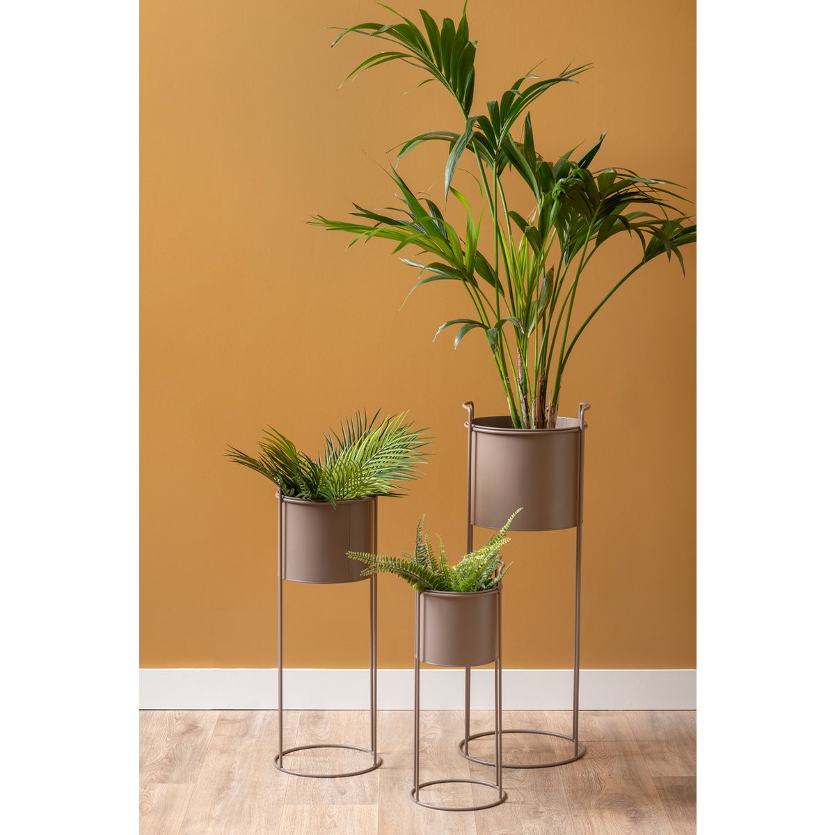  plantenpotset grijs met planten