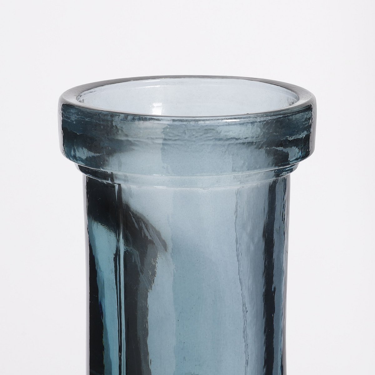 Blauwe flesvaas bovenkant