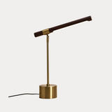 design bureaulamp goud met hout