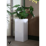 Grote witte plantenbak met plant