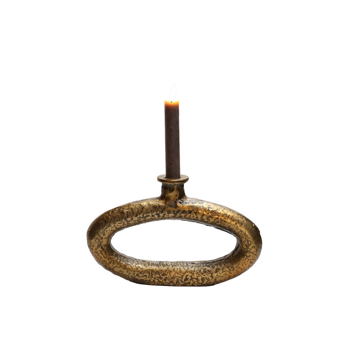 Ronde kaarsenhouder brons