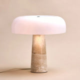 Tavertijn lamp met wit glas