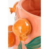 bloempot met granaatappels details