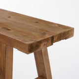 Bankje hout landelijk bovenkant