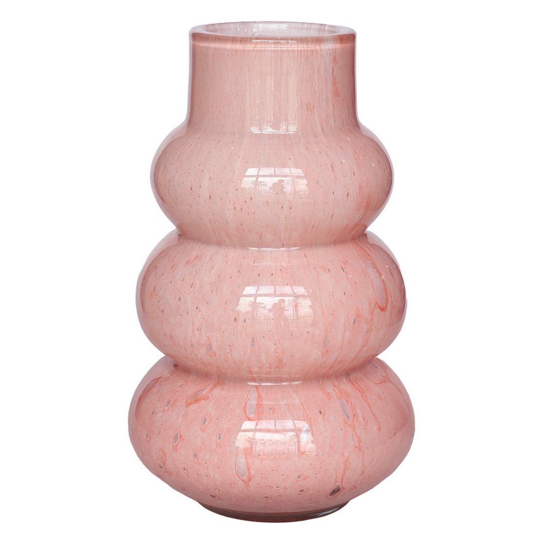 Bubbel glazen vaas roze