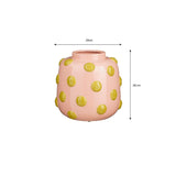 Roze vaas met smileys afmeting