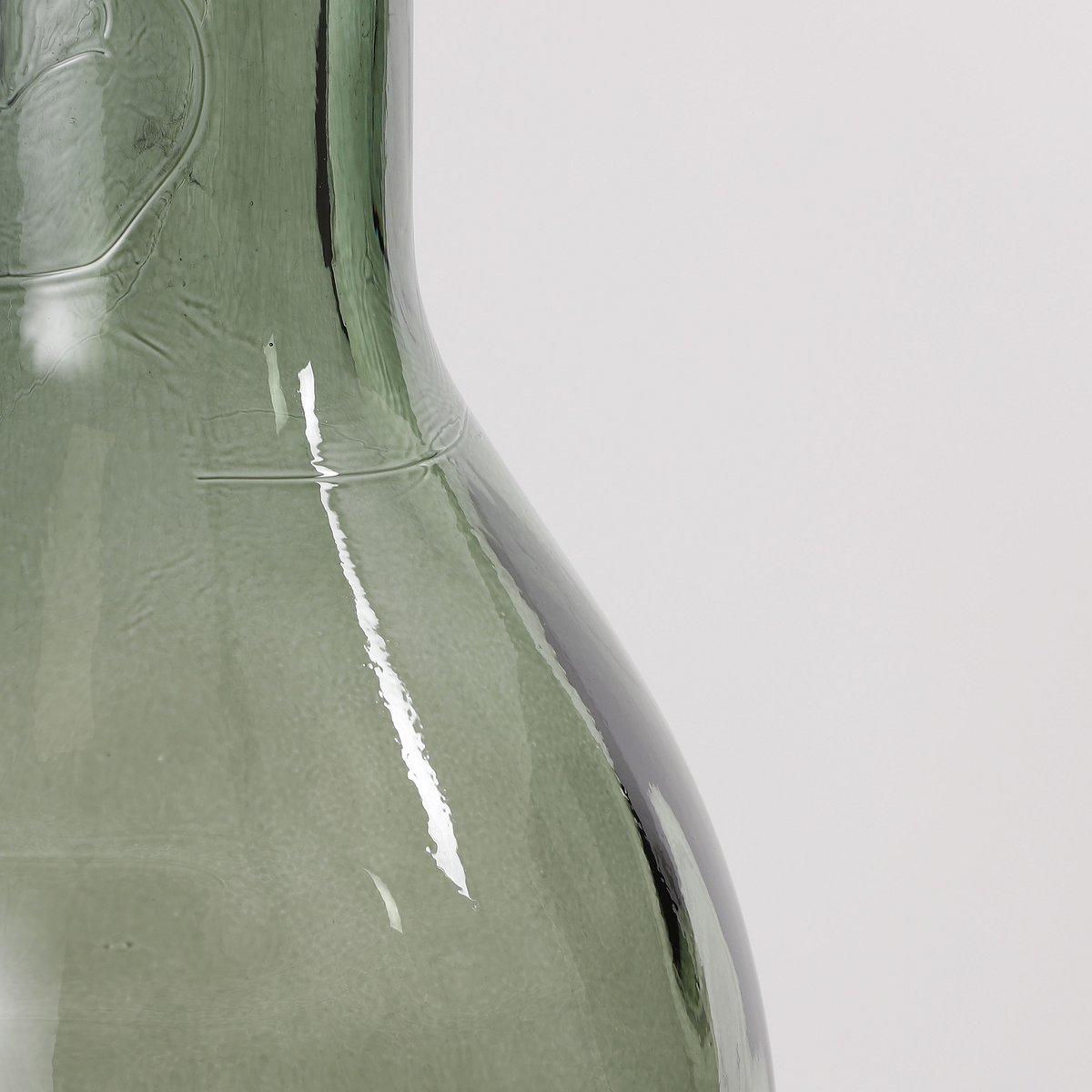 Groene glazen flesvaas materiaal
