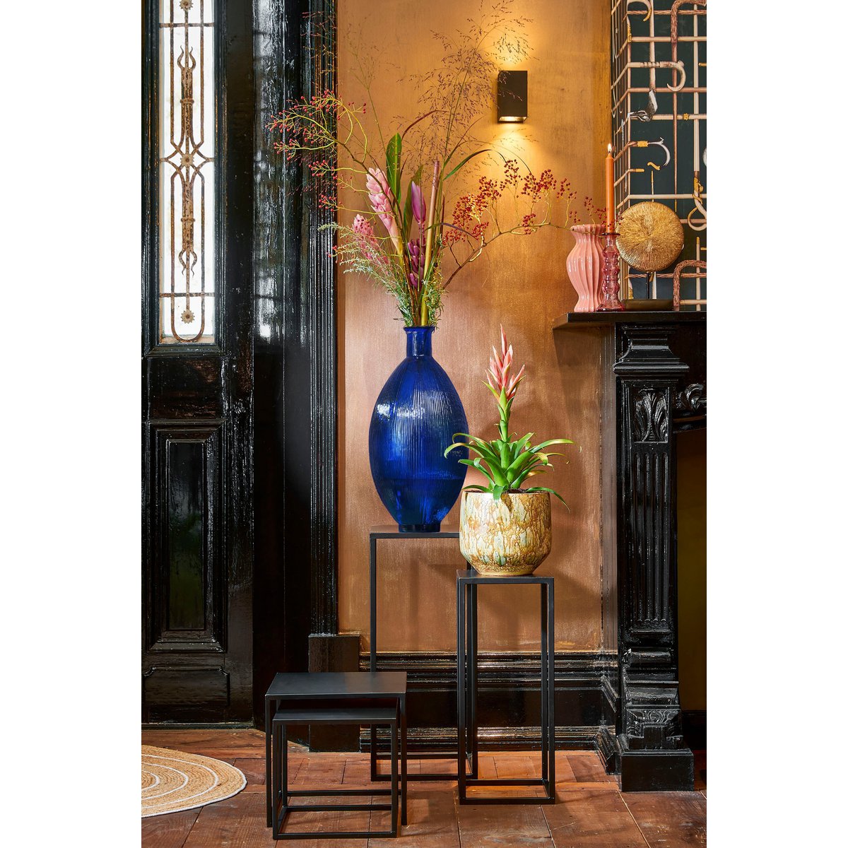 Grote glazen vaas blauw