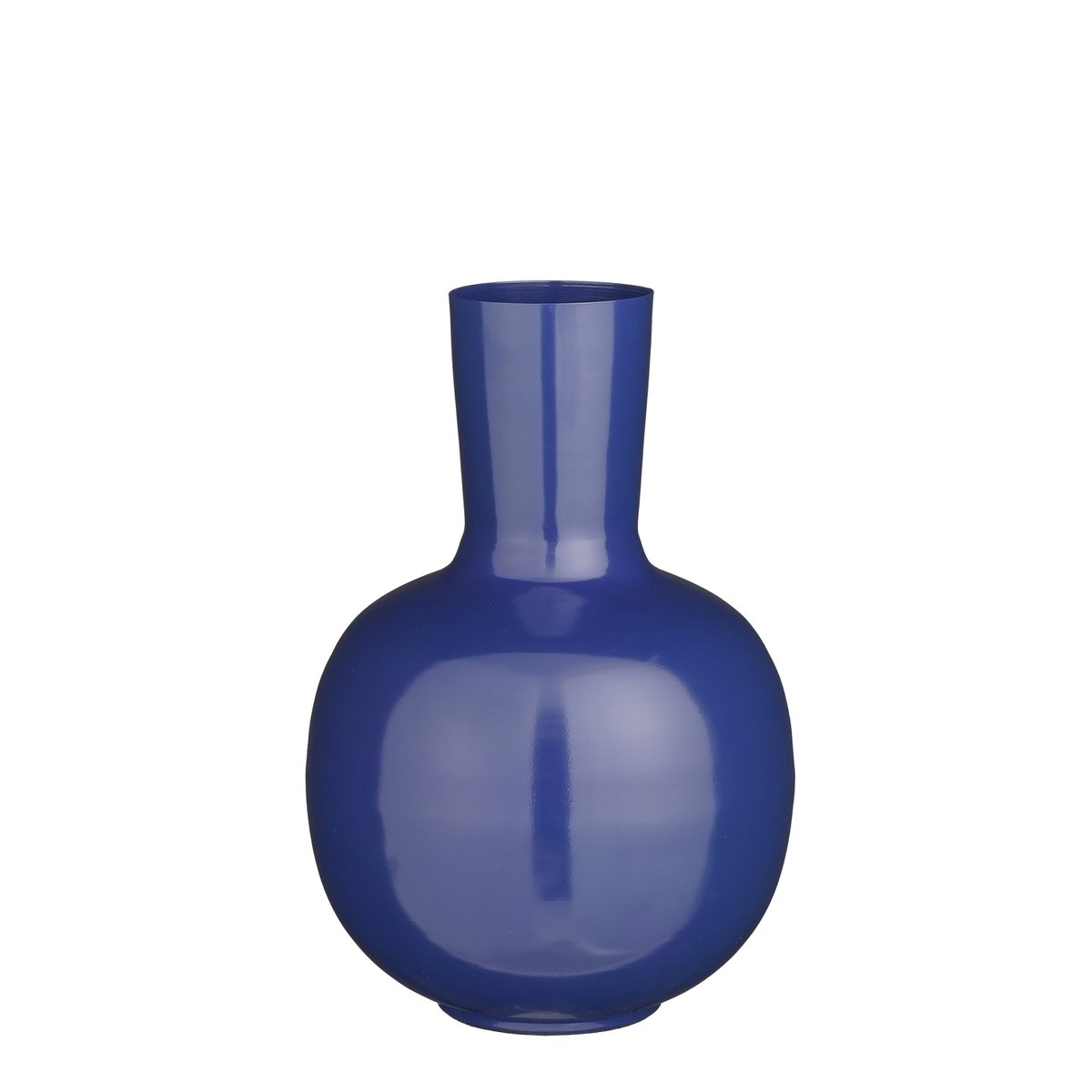 Blauwe metalen vaas