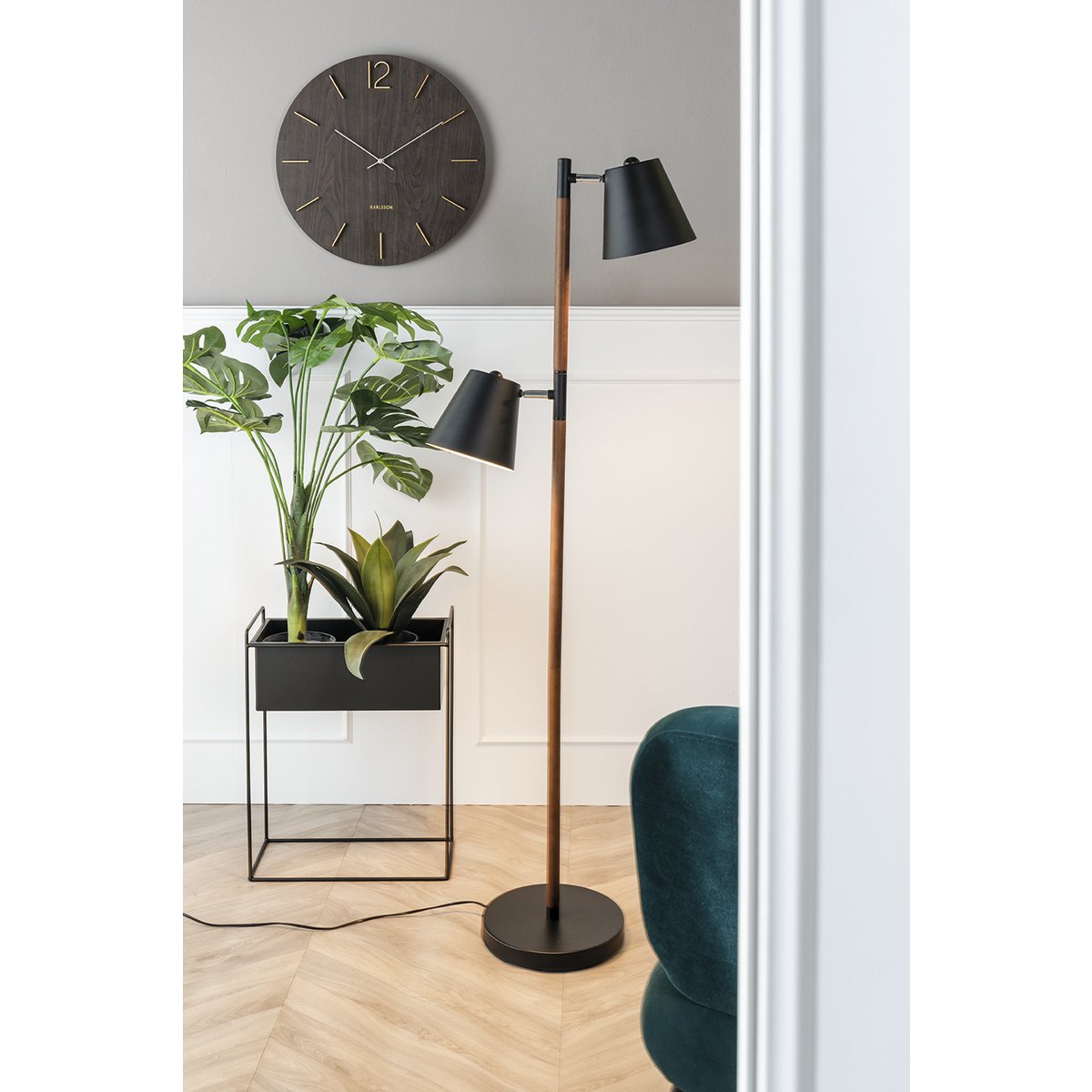 Plantenpotset zwart met plant