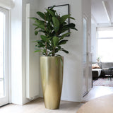 Smalle bloempot goud met plant