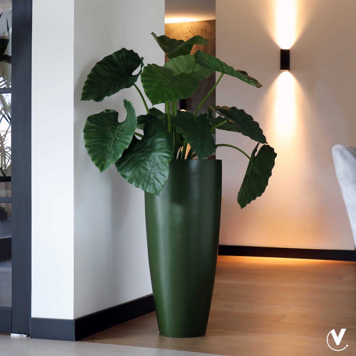 Bloempot hoog met plant