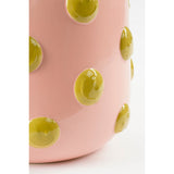 Roze vaas met smileys onderkant