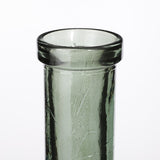 Groene glazen flesvaas bovenkant