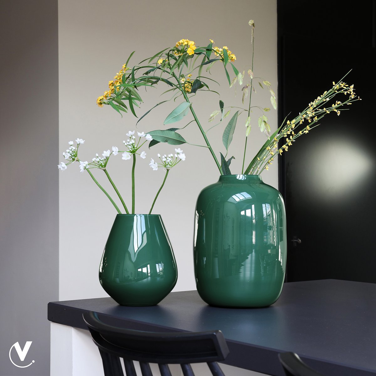 Vaas artic groen met planten