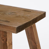 Landelijk houten bankje bovenkant