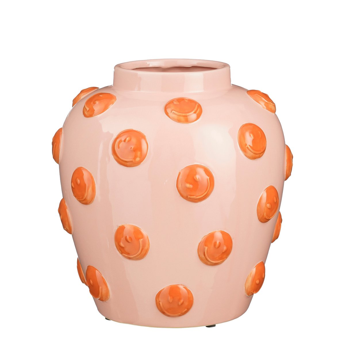 Smiley vaas roze