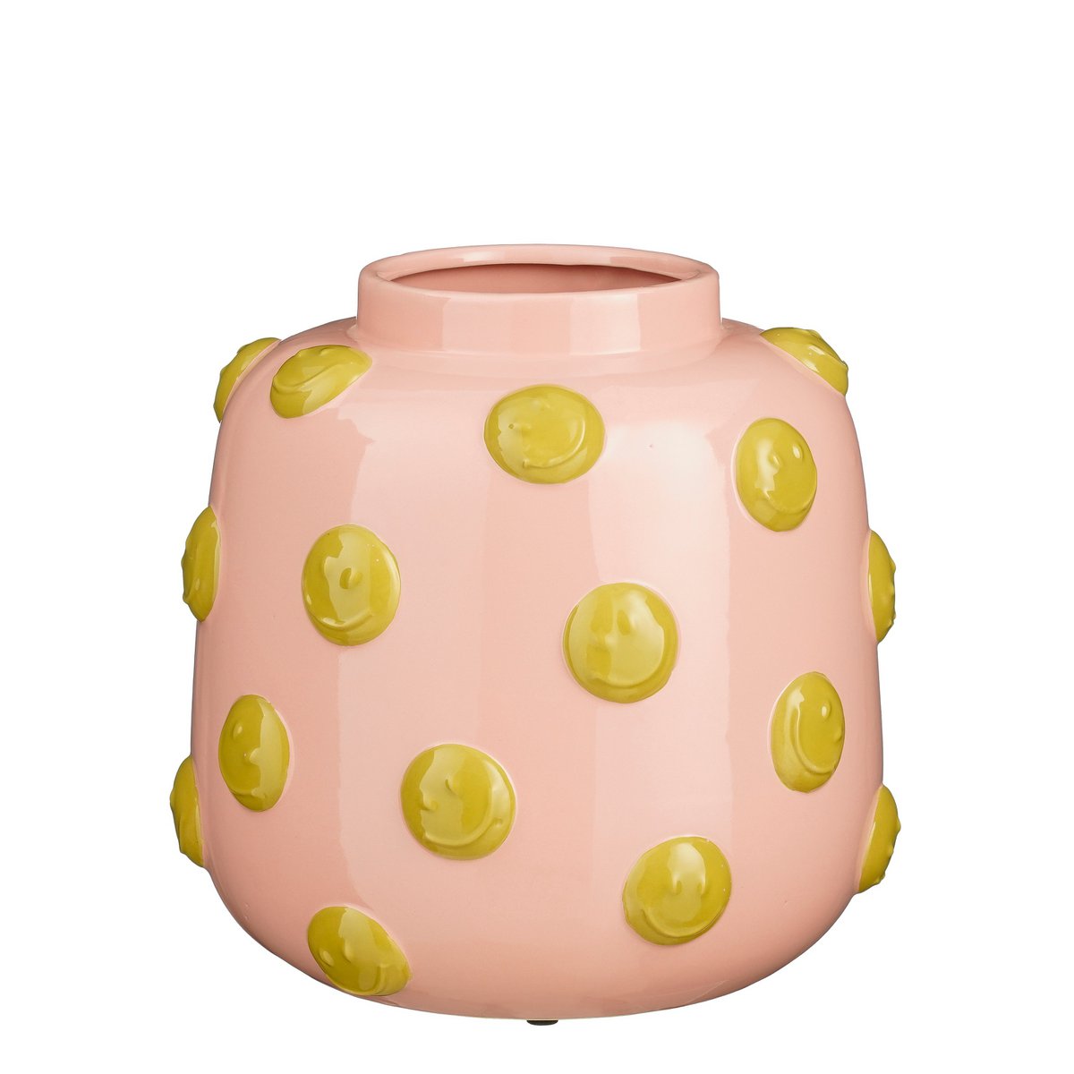 Roze vaas met smileys