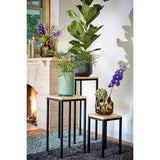 Metalen plantentafel met bloempot