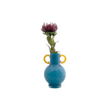 Vaas Blauw Glas met bloem