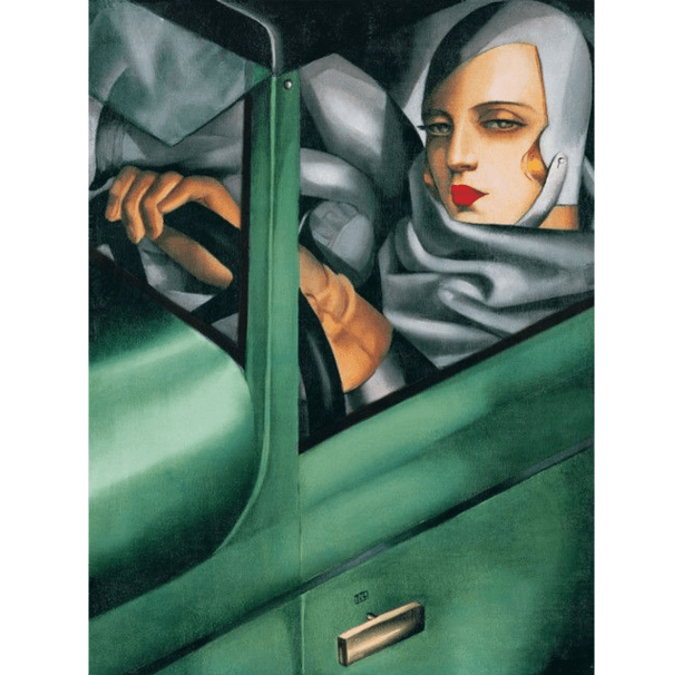 Self-Portrait in the Green Bugatti – Tamara de Lempicka