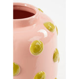Roze vaas met smileys glimmend