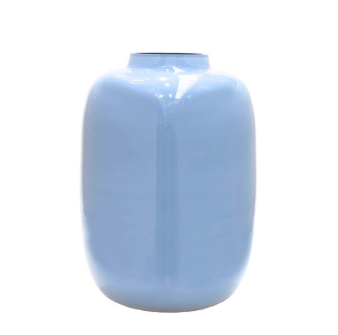 Blauwe glazen vaas