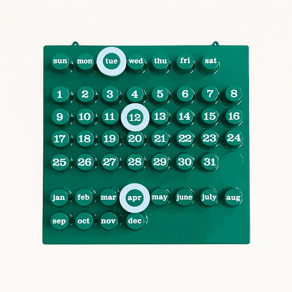 Ring a date kalender groen