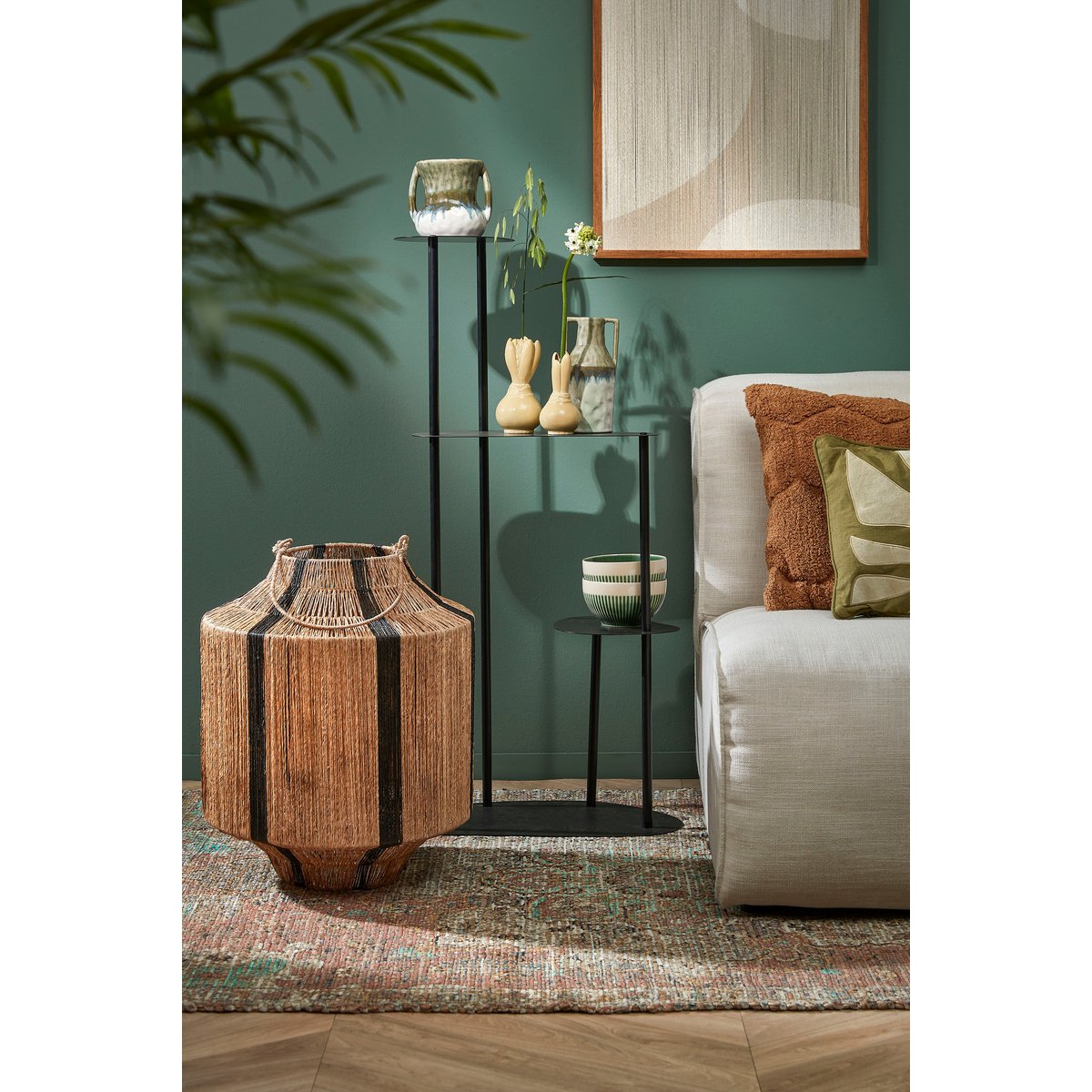 Plantenplateau in woonkamer