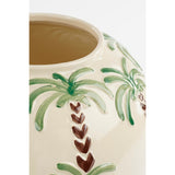 Witte vaas met palmbomen details